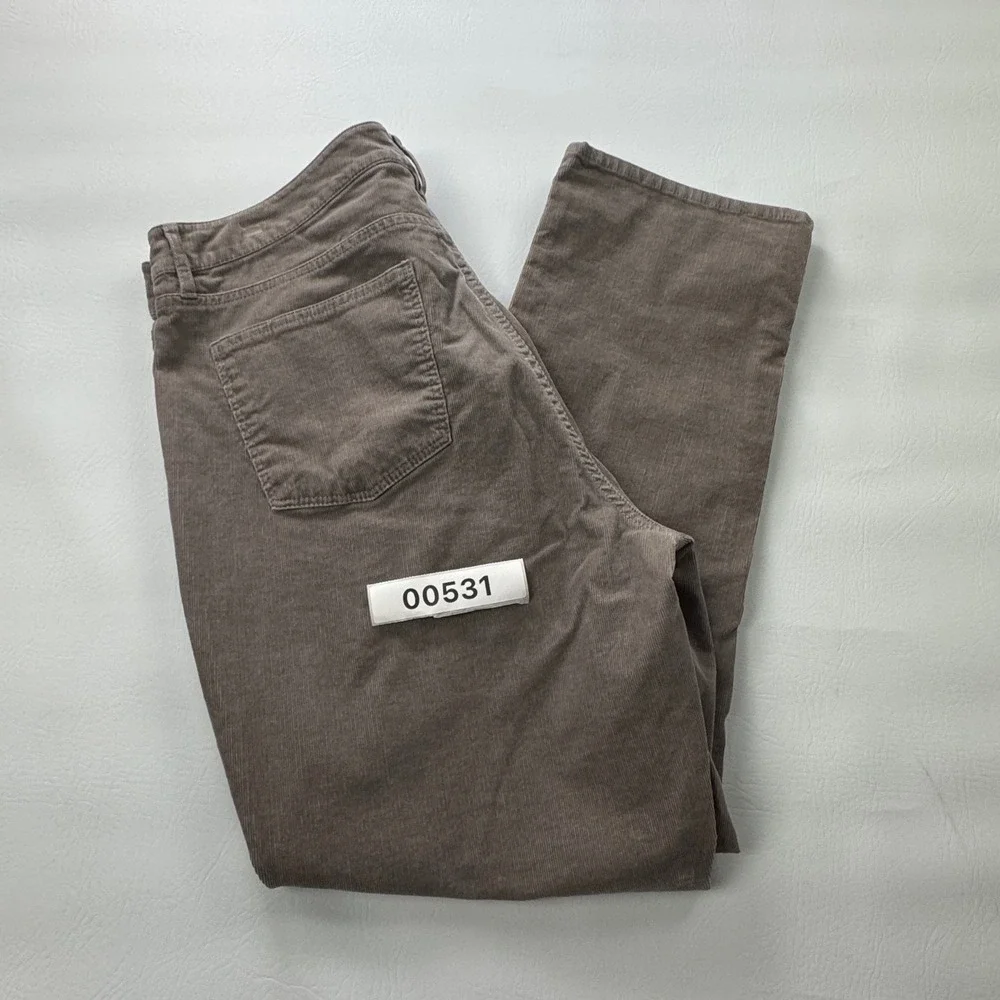 Talbots Flawless Five-Pocket Corduroy Pants Taupe Brown Straight Curvy 16 Petite